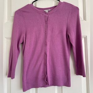 Halogen Lilac Button-Up Cardigan